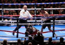 British boxer crashes out ring and given oxygen in KO on Chris Eubank Jr v Conor Benn card