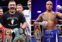 Oleksandr Usyk gives up world title and hands over belt to British boxer